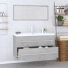 vidaXL 3 Piece Bathroom Furniture Set Concrete Grey