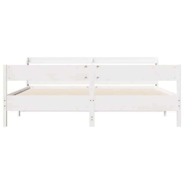 vidaXL Bed Frame without Mattress White 180x200 cm Super King Solid Wood Pine