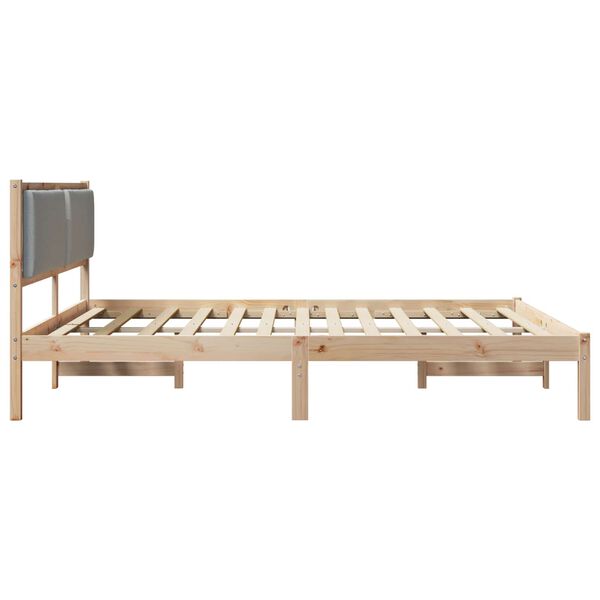 vidaXL Bed Frame Light Grey 180 x 200 cm Solid Pine Wood