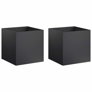 vidaXL Garden Planter 2 pcs Black 20 x 20 x 20 cm Cold-rolled Steel