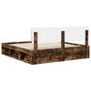 vidaXL Bed Frame Smoked Oak 180 x 200 cm Solid Pine Wood