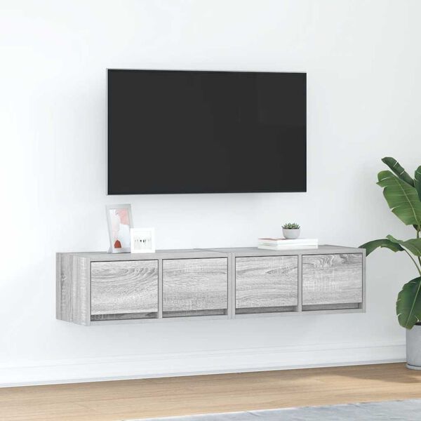 vidaXL TV Cabinets 2 pcs Grey Sonoma 60x31x25.5 cm Engineered Wood