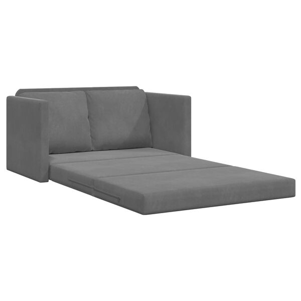 vidaXL Folding Sofa Bed Dark Grey 122 x 70 x 60 cm Velvet