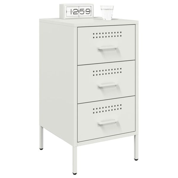 vidaXL Bedside Cabinets 2 pcs White 36x39x68 cm Steel
