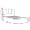 vidaXL Metal Bed Frame without Mattress with Headboard Black 107x203cm