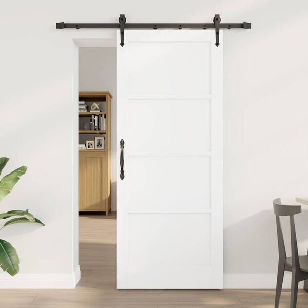vidaXL Sliding Door ORKDAL White 83 x 202 cm Solid Pine Wood