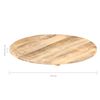 vidaXL Table Top Solid Mango Wood Round 15-16 mm 70 cm