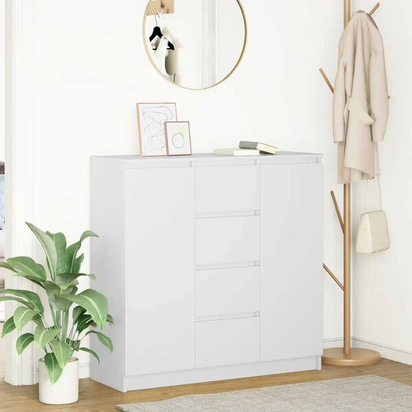 vidaXL Sideboard with Drawers White 100.5x35x98.5 cm Engineered Wood