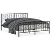 vidaXL Metal Bed Frame without Mattress with Footboard Black 160x200cm