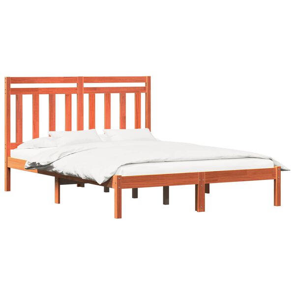 vidaXL Bed Frame 2 pcs Wax Brown 150 x 200 cm Solid Pine Wood