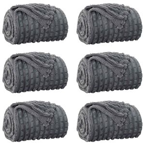 vidaXL Throw Blankets 6 pcs Dark Grey 270 x 240 cm 9.44 kg Fleece