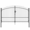 vidaXL Garden Gate with Lock Grey 175 x 300 cm Steel