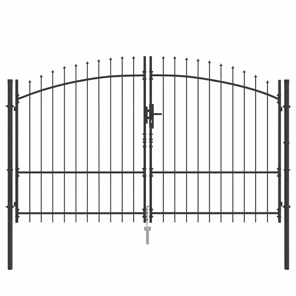 vidaXL Garden Gate with Lock Grey 175 x 300 cm Steel