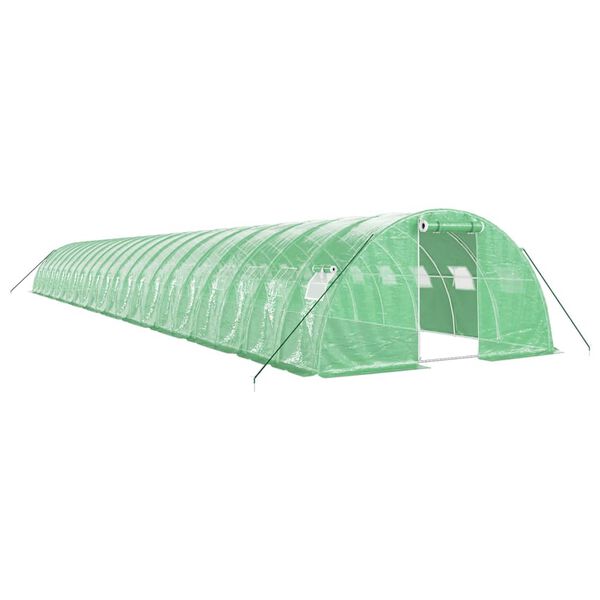 vidaXL Greenhouse with Steel Frame Green 88 m&sup2; 22x4x2 m