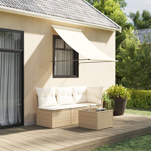 vidaXL Retractable Awning Cream 100x150 cm Fabric and Steel