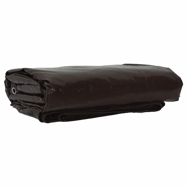 vidaXL Tarpaulin 650g / m&sup2; Brown 6 x 8 m Canvas with PVC Coating