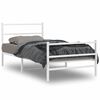 vidaXL Metal Bed Frame without Mattress with Footboard White 100x200cm