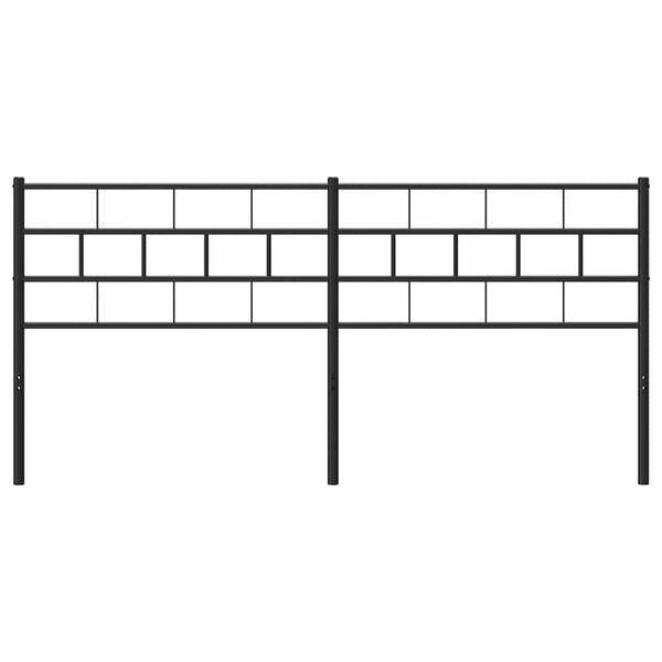vidaXL Metal Headboard Black 180 cm