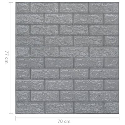 vidaXL 3D Wallpaper Bricks Self-adhesive 20 pcs Anthracite
