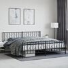 vidaXL Metal Bed Frame without Mattress with Footboard Black 200x200cm