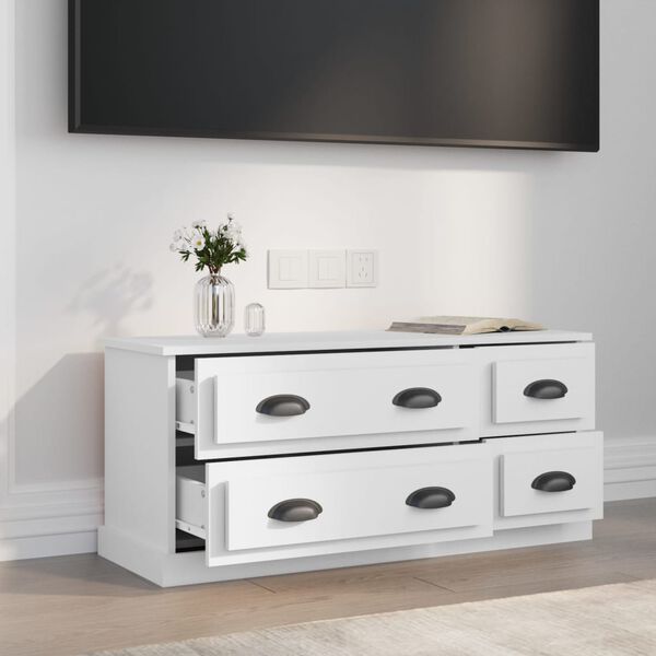 vidaXL TV Cabinet White 100x35.5x45 cm Engineered Wood