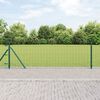 vidaXL Fence with Post Green 0.4 x 25 m Steel and PVC