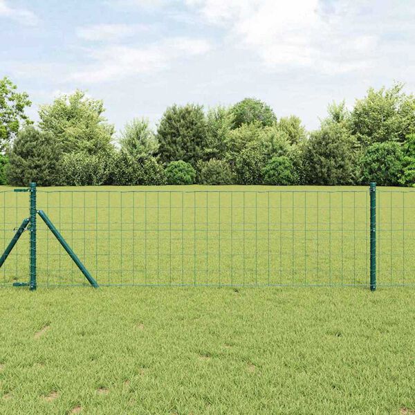 vidaXL Euro Fence Green 0.4 x 25 m PVC-coated iron