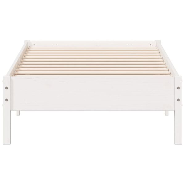 vidaXL Bed Frame without Mattress White 100x200 cm Solid Wood Pine