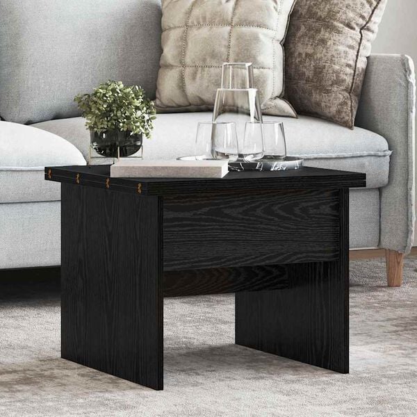 vidaXL Coffee Table Black Oak 55 x 54.5 x 45 cm Engineered wood