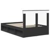 vidaXL Bed Frame with Headboard Black 120 x 200 cm Solid Pine Wood