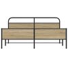 vidaXL Metal Bed Frame without Mattress Smoked Oak 183x213 cm