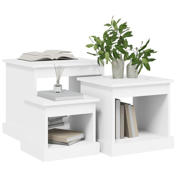 vidaXL Coffee Tables 3 pcs White Engineered Wood