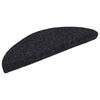 vidaXL Stair Mats Self-adhesive 5 pcs 56x17x3 cm Black Half Round