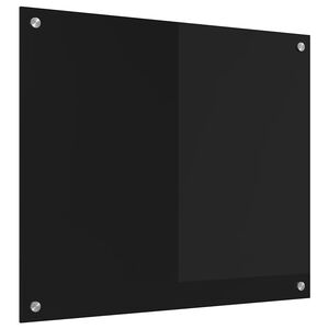 vidaXL Kitchen Backsplash Black 70 x 60 cm Tempered Glass