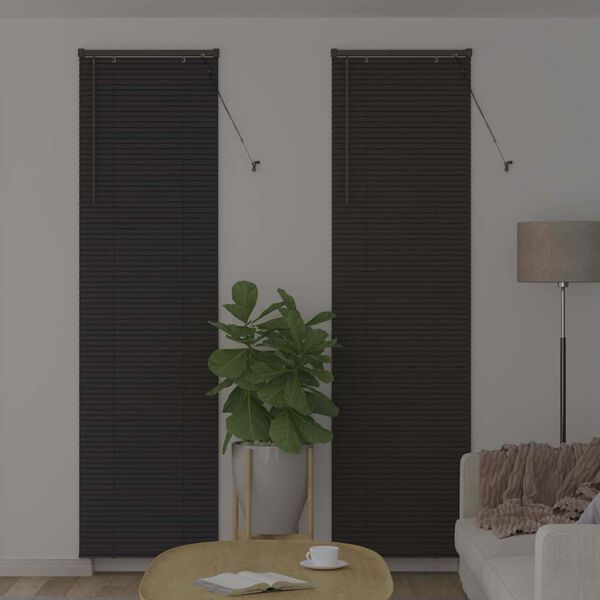vidaXL Window Blind with Curtains Manual Dark grey Aluminium