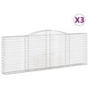 vidaXL Arched Gabion Baskets 3 pcs 400x30x140/160 cm Galvanised Iron