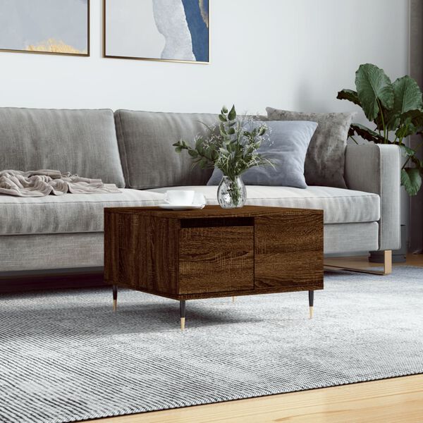 vidaXL Coffee Table Brown Oak 55x55x36.5 cm Engineered Wood