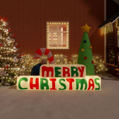 vidaXL Inflatable Merry Christmas Decoration with LEDs 197 cm