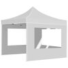 vidaXL Professional Folding Party Tent with Walls Aluminium 2x2 m White