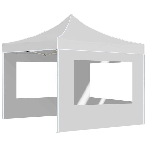vidaXL Professional Folding Party Tent with Walls Aluminium 2x2 m White