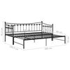 vidaXL Pull-out Sofa Bed Frame without Mattress Black Metal 90x200 cm