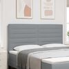 vidaXL LED Headboard with LED Strip Lights Light grey 180 cm Fabric