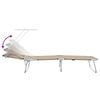 vidaXL Sun Lounger Folding 2-person 2 pcs Taupe 58 x 188 x 77cm Fabric