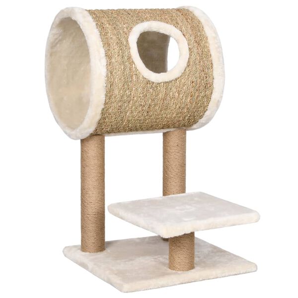 vidaXL Cat Tree with Tunnel and Scratching Post 69 cm Seagrass