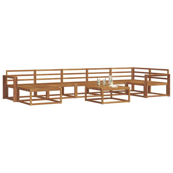 vidaXL Outdoor Sofa Set 8 pcs Natural Solid Acacia Wood