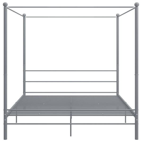 vidaXL Canopy Bed Frame without Mattress Grey Metal 200x200 cm