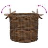vidaXL Planter Basket with Storage 3 pcs Brown Kubu Rattan