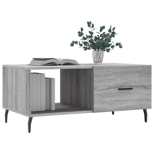 vidaXL Coffee Table Grey Sonoma 90x50x40 cm Engineered Wood