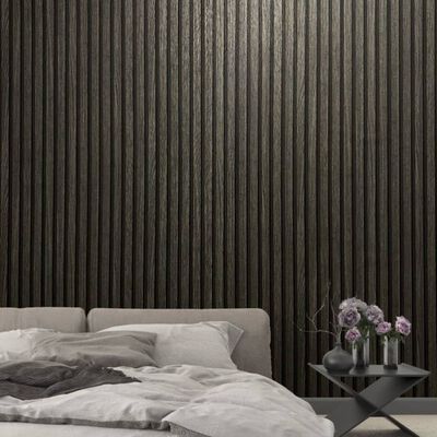 Noordwand Wallpaper Botanica Wooden Slats Black and Grey