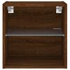 vidaXL Bedside Cabinet with LED Lights Wall-mounted Brown Oak